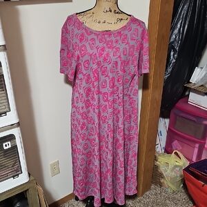 LuLaRoe Pink Geometric High Low Dress